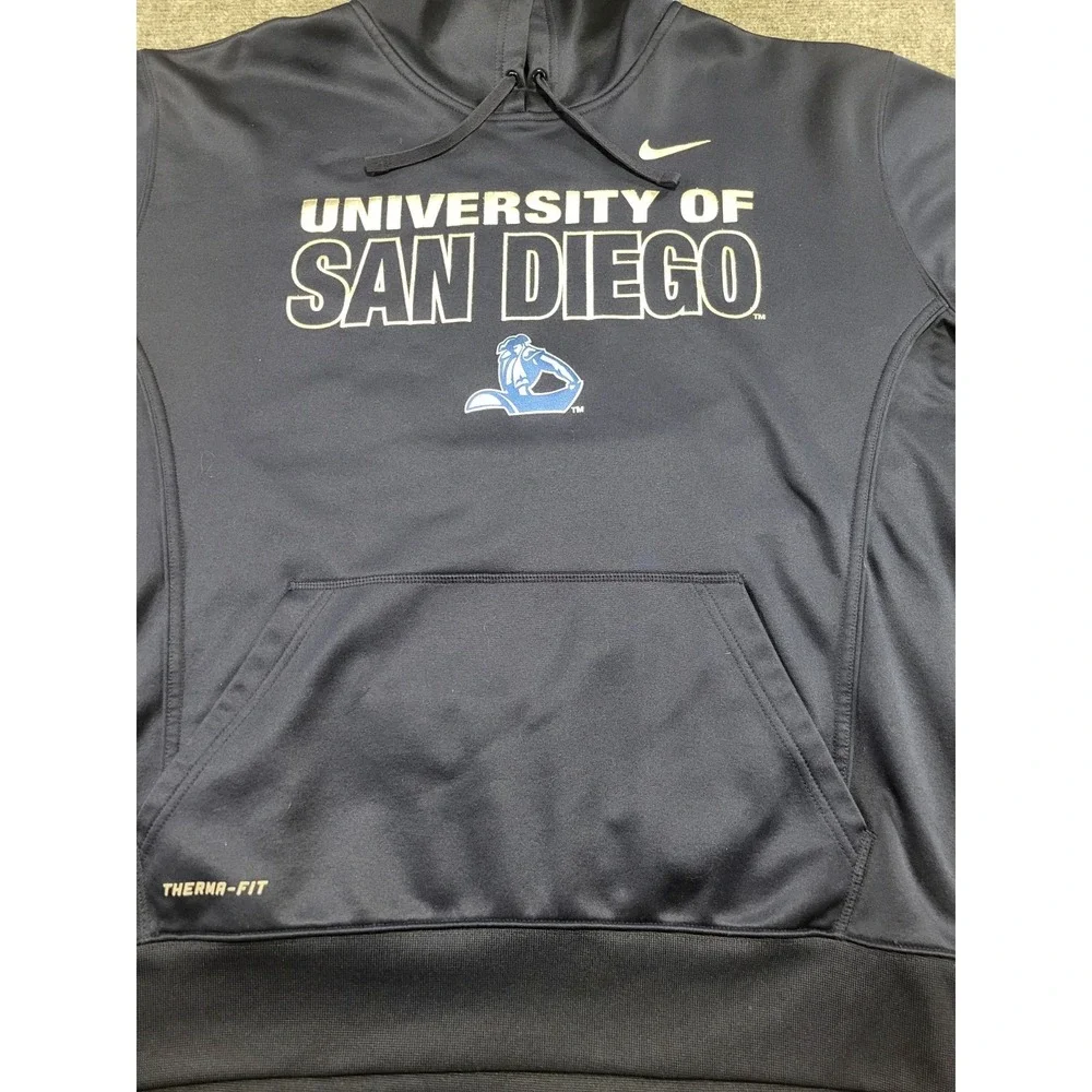 Nike Mens University of San Diego USD Fleece Navy Blue Hoodie XL Extra Large F/S